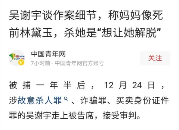 吴谢宇自述弑母动机 专家回应 吴谢宇自述弑母动机 专家回应